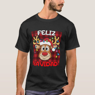 Feliz Navidad Funny Reindeer Family  T-Shirt