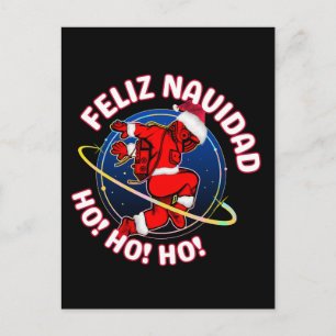 FELIZ NAVIDAD FUNNY SANTA ASTRONAUT POSTCARD
