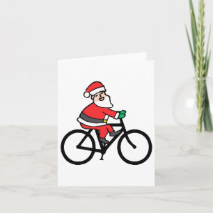 Feliz Navidad Funny Santa On A Bike For Christmas  Card