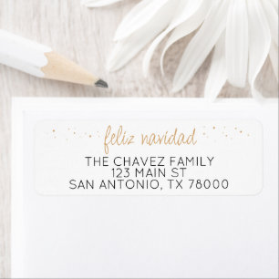Feliz Navidad Gold Return Address