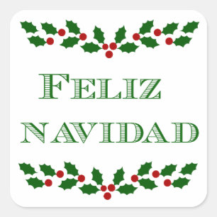 Feliz Navidad- Green font- stickers