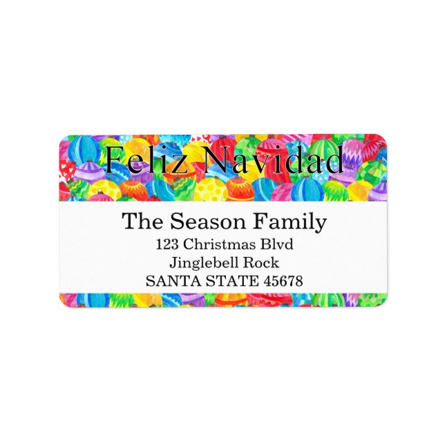 Feliz Navidad handpainted watercolor label (Front)