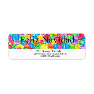 Feliz Navidad handpainted watercolor label