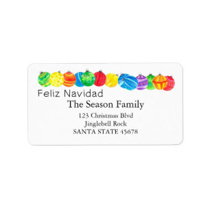 Feliz Navidad handpainted watercolor label