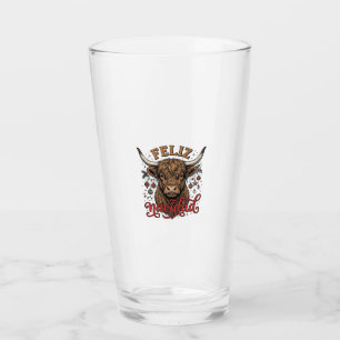 Feliz Navidad Highland Cow Vintage Christmas Shirt Glass