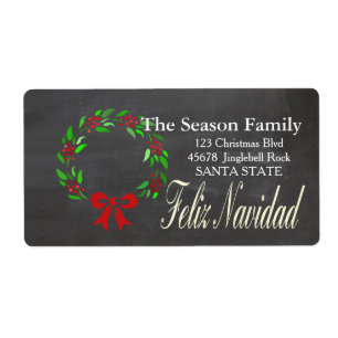 Feliz Navidad Holiday Address Label