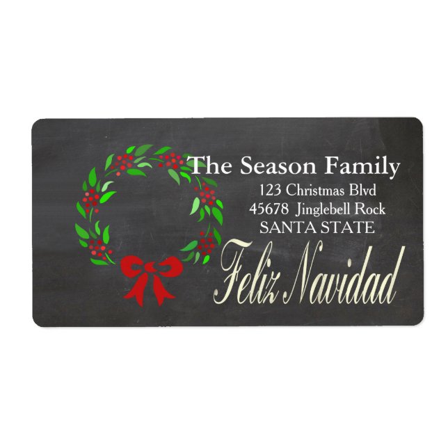 Feliz Navidad Holiday Address Label (Front)
