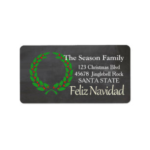 Feliz Navidad Holiday Address Label