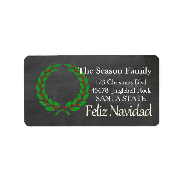 Feliz Navidad Holiday Address Label (Front)