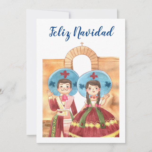 Feliz Navidad Holiday Card for Kids (Front)