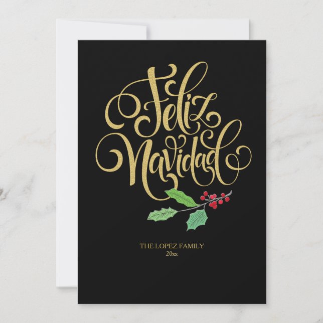 Feliz Navidad Holiday Greeting Card (Front)