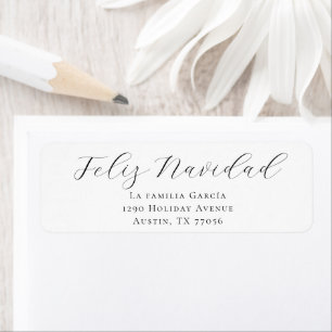 Feliz Navidad Holiday Mail Return Address Label