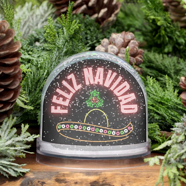 Feliz Navidad Holiday Neon Snowglobe (Winter)