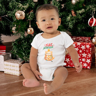 Feliz Navidad Humour Cat Christmas Baby T-Shirt