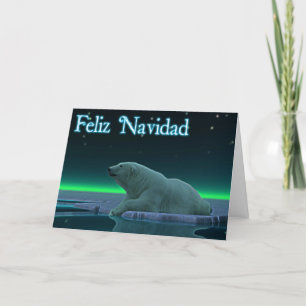 Feliz Navidad - Ice Edge Polar Bear Holiday Card