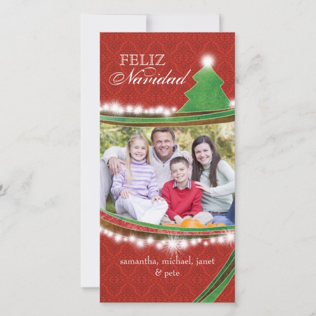 Feliz Navidad Joyous Christmas Family Photo Holiday Card (Front)