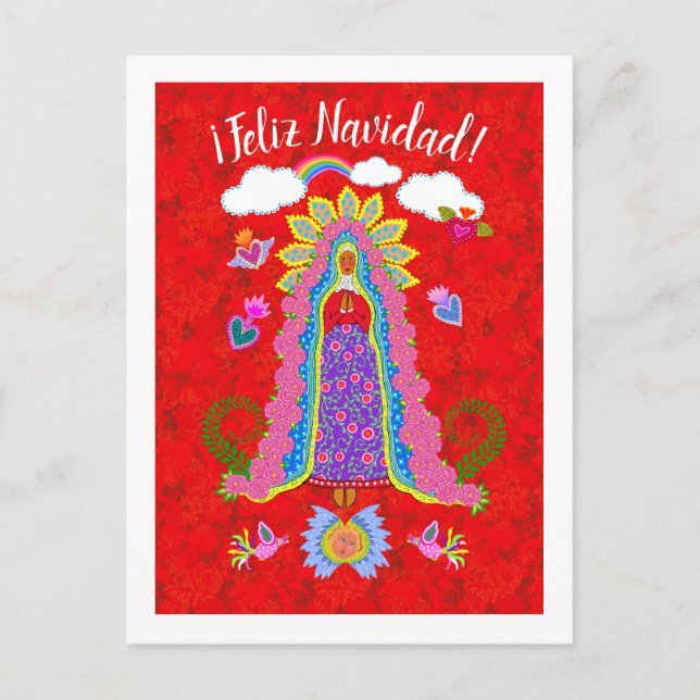 Feliz Navidad Lady of Guadalupe  Postcard (Front)