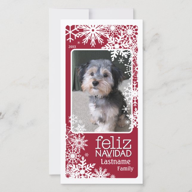 Feliz Navidad -  Let It Snow! Holiday Card (Front)