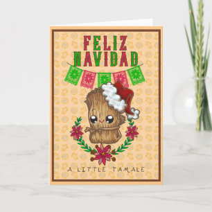 Feliz Navidad - Little Tamale (yellow) Bi-lingual Holiday Card