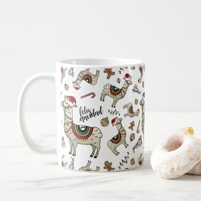 Feliz Navidad Llama Mug (With Donut)