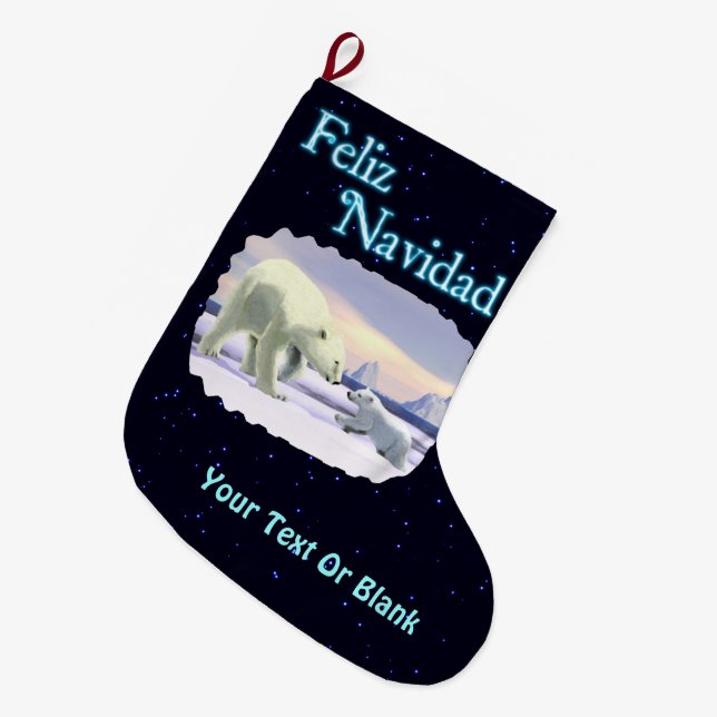 Feliz Navidad - Mama Nose Best Large Christmas Stocking (Front (Hanging))