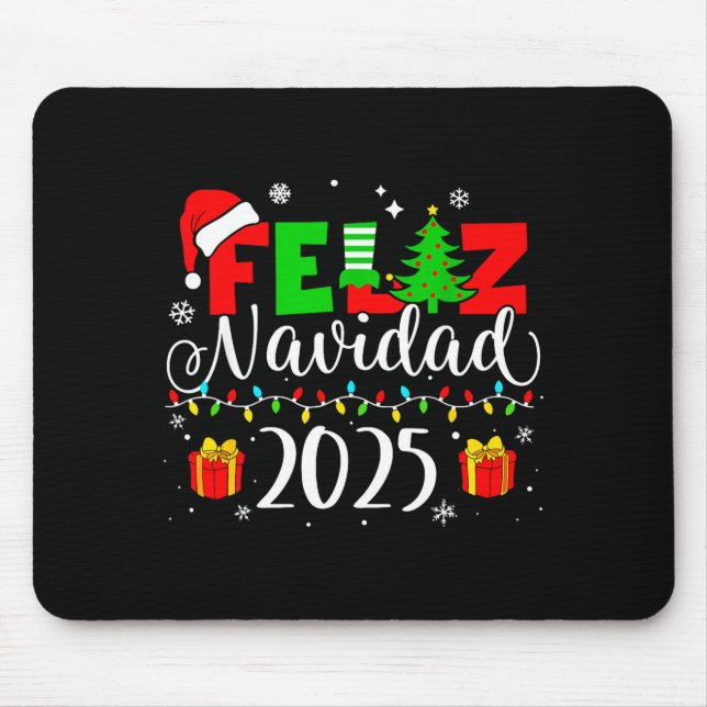 Feliz Navidad Matching Family Spanish Christmas Me Mouse Mat (Front)