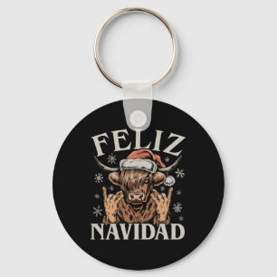 Feliz Navidad Meme Emo Cow Funny Meme Christmas Key Ring