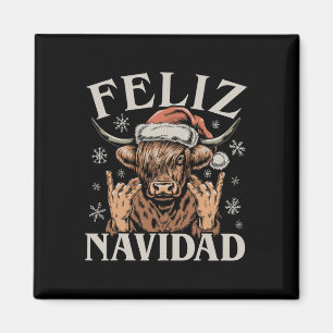 Feliz Navidad Meme Emo Cow Funny Meme Christmas Magnet