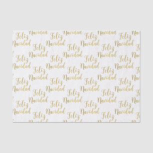 Feliz Navidad Merry Christmas Gold Holiday Tissue Paper