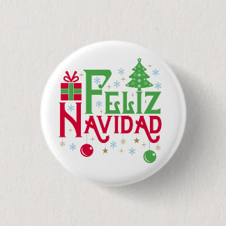 Feliz Navidad Merry Christmas Happy Yule 3 Cm Round Badge