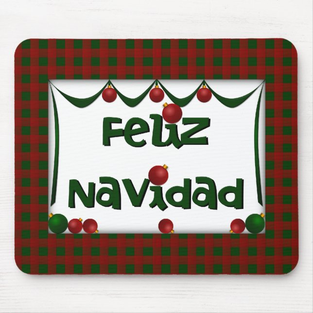 Feliz Navidad - Merry Christmas Holiday Mousepad (Front)