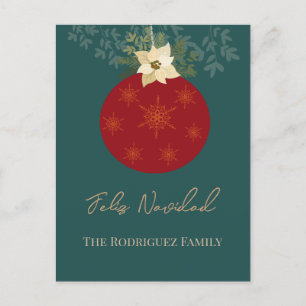 Feliz Navidad-Merry Christmas Red Ornament Holiday