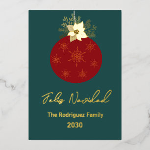 Feliz Navidad-Merry Christmas Red Ornament Holiday