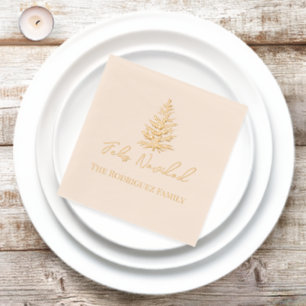 Feliz Navidad-Merry Christmas Tree and Lights  Foil Napkins
