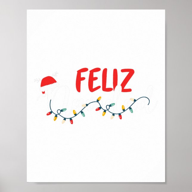 Feliz Navidad Merry Christmas Xmas Lights Pyjamas  Poster (Front)
