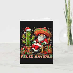 Feliz Navidad Mexican Christmas Santa Sombrero Cac Card