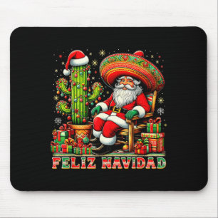 Feliz Navidad Mexican Christmas Santa Sombrero Cac Mouse Mat