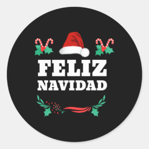 Feliz Navidad Mexican Christmas Spanish Xmas Classic Round Sticker