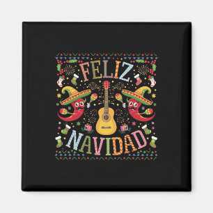 Feliz Navidad Mexican Fiesta Pepper Christmas Ugly Magnet