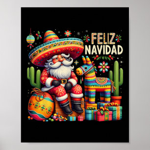 Feliz Navidad Mexican Funny Christmas Santa Festiv Poster