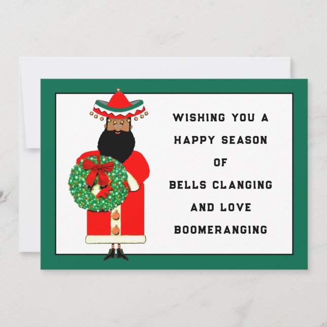 Feliz Navidad Mexican Santa Christmas Card (Front)