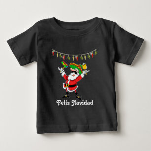 Feliz Navidad Mexican Santa With Pepper Lights Baby T-Shirt
