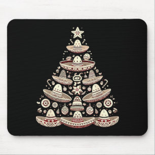 Feliz Navidad Mexican Sombrero Christmas Tree Men  Mouse Mat