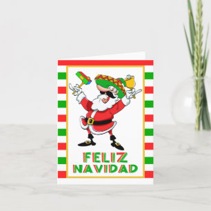 Feliz Navidad Mexico Christmas Santa Holiday Card