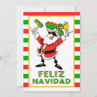 Feliz Navidad Mexico Christmas Santa Holiday Card