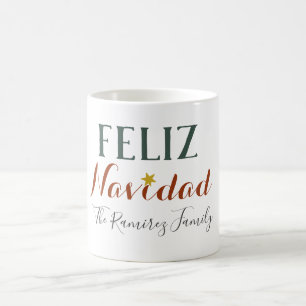 Feliz Navidad minimalist Christmas star holiday Coffee Mug