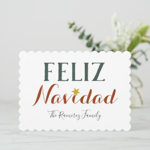 Feliz Navidad minimalist Christmas star holiday Invitation