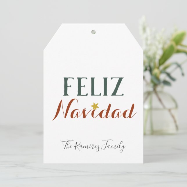Feliz Navidad minimalist Christmas star holiday   Invitation (Standing Front)
