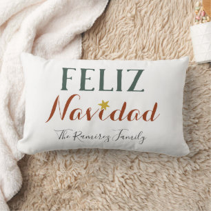 Feliz Navidad minimalist Christmas star holiday    Lumbar Cushion