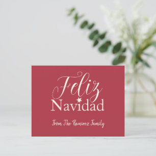 Feliz Navidad Modern Christmas Family Holiday Postcard